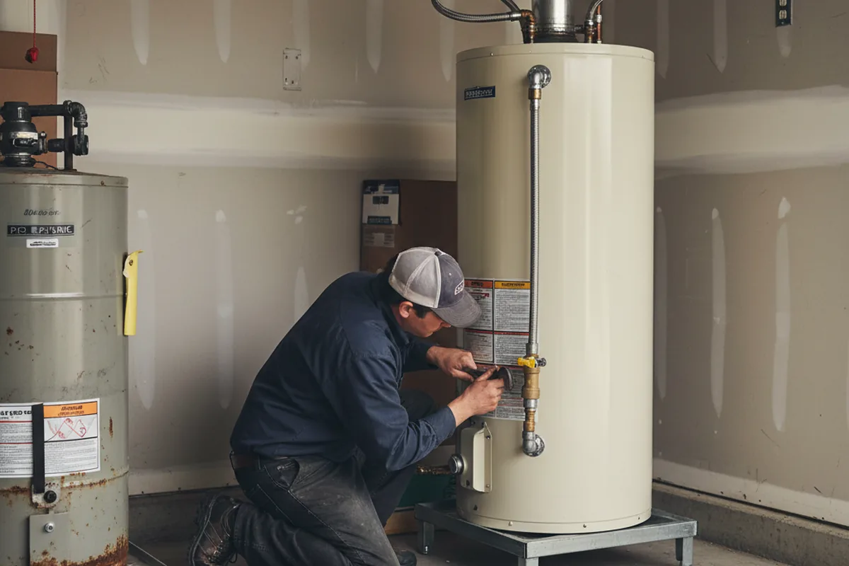 Water heater and shutoff valve replacement in Huntly