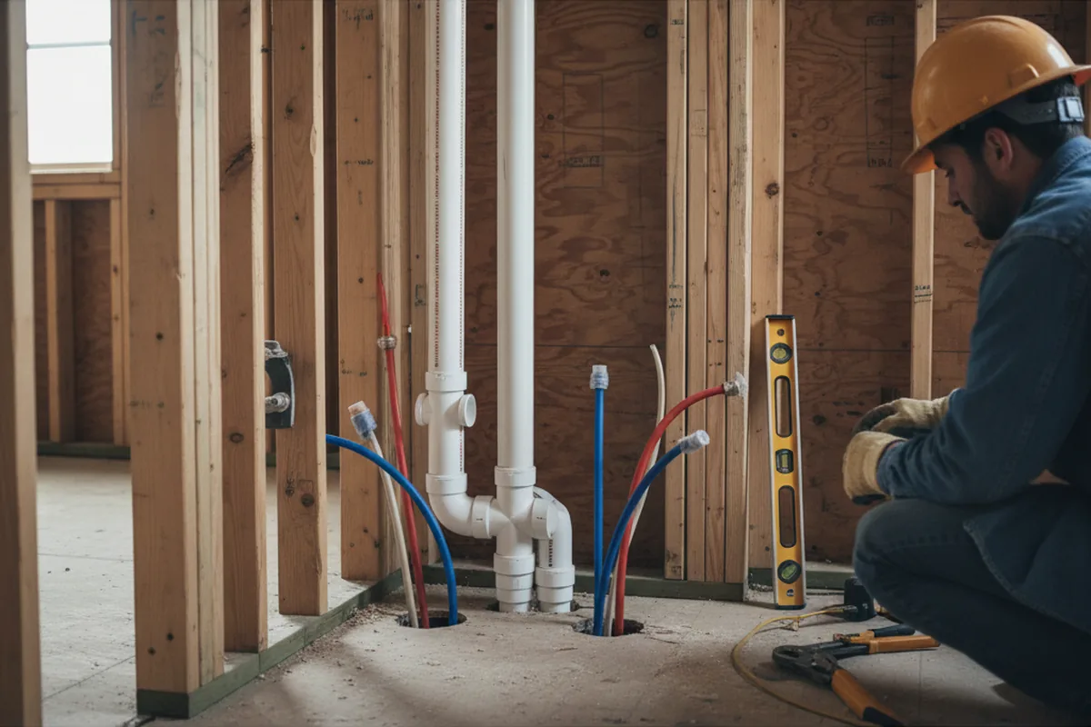 Drain and supply rough-in during Leak Detection in Huntly